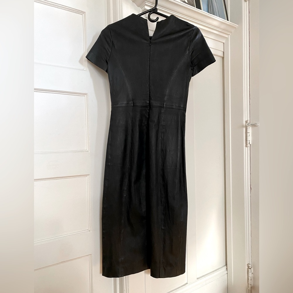 Lamb leather black dress, Size M, made in Italy